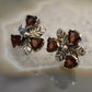 Ganesha Handicrafts, Garnet Floral Studs, Garnet Studs, Womens Floral Studs, New Model Stud, Womens Trending Studs, New Model Womens Studs, Women's Modern Studs, Fashion for Women's Studs. 
