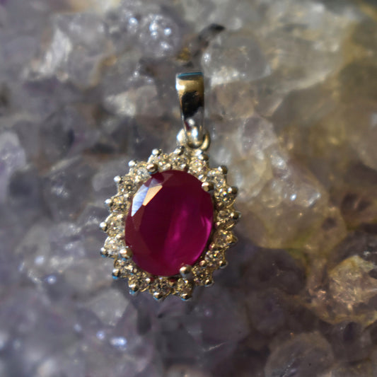 Ganesha Handicrafts, Sterling Silver AAA Grade Ruby Pendant(925), Sterling Silver Ruby Pendant, AAA Grade Ruby Pendant, 925-Sterling Silver Ruby Pendant, Womens Trending Pendant, Fashion Pendant For Women. 